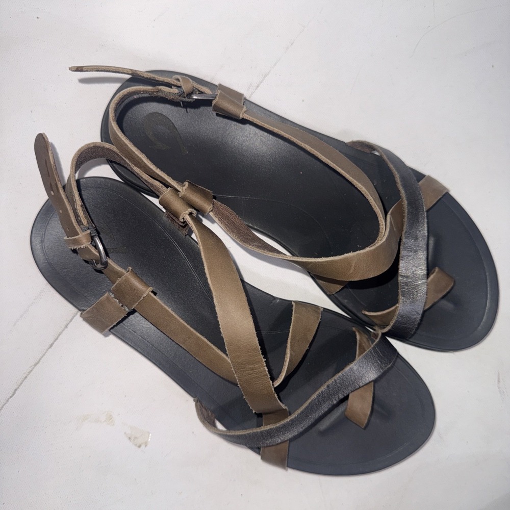 Olukai Upena Sandals Metallic Boho Gorpcore Outdoor Leather Women's Size 10